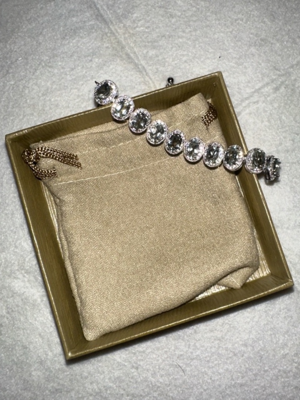 Sterling Silver Crystal Tennis Bracelet - Clear Stones